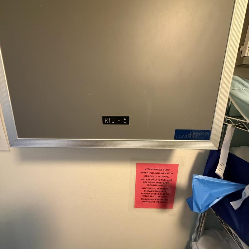 Rooftop unit RTU-5 control panel in utility room Rooftop unit RTU-5 control panel in utility room