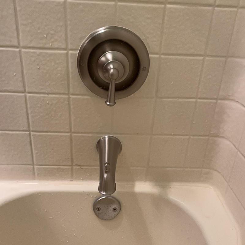 Chrome tub shower valve and spout with diverter