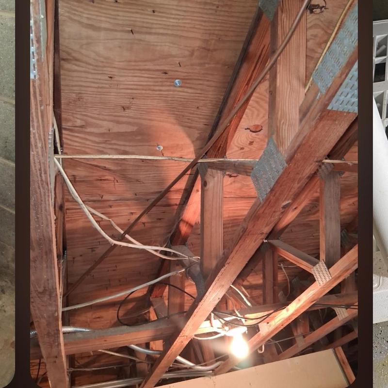 Gas line installation in ceiling joists Wood framing