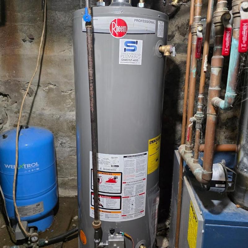 40-gallon water heater with new ball valve installed