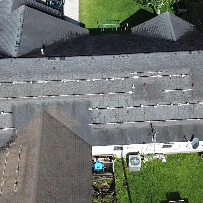 Solar panel mounts on roof before installation