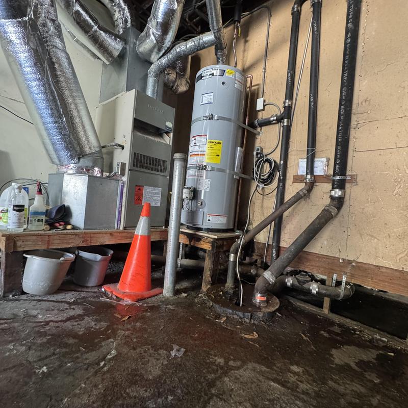 40-gallon water heater with new MIP fittings installation