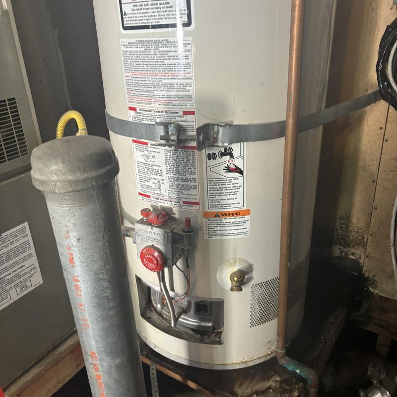 40-gallon water heater with new MIP fittings installed