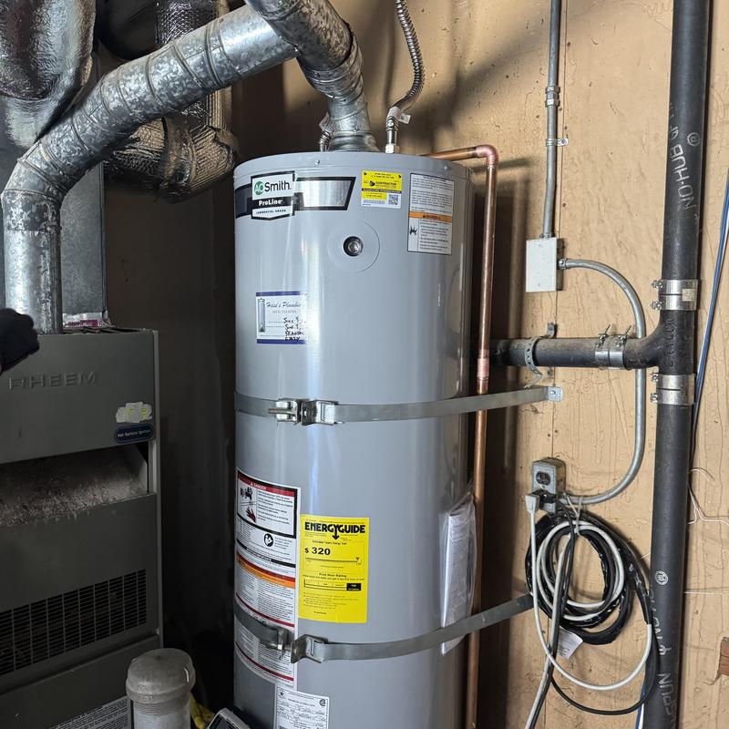 40-gallon water heater with new MIP fittings installed