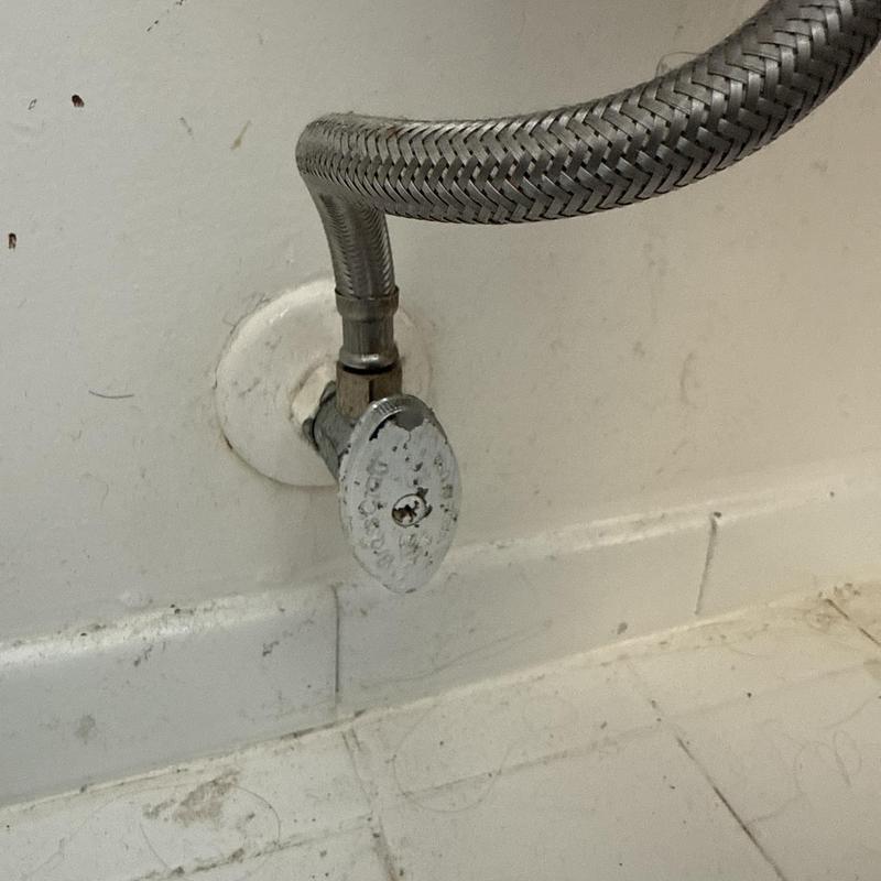 Toilet angle stop valve and braided supply line