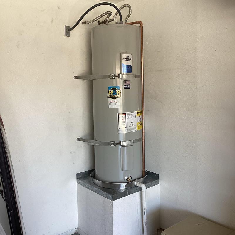 40-gallon Bradford White electric water heater installed 40-gallon Bradford White electric water heater installed