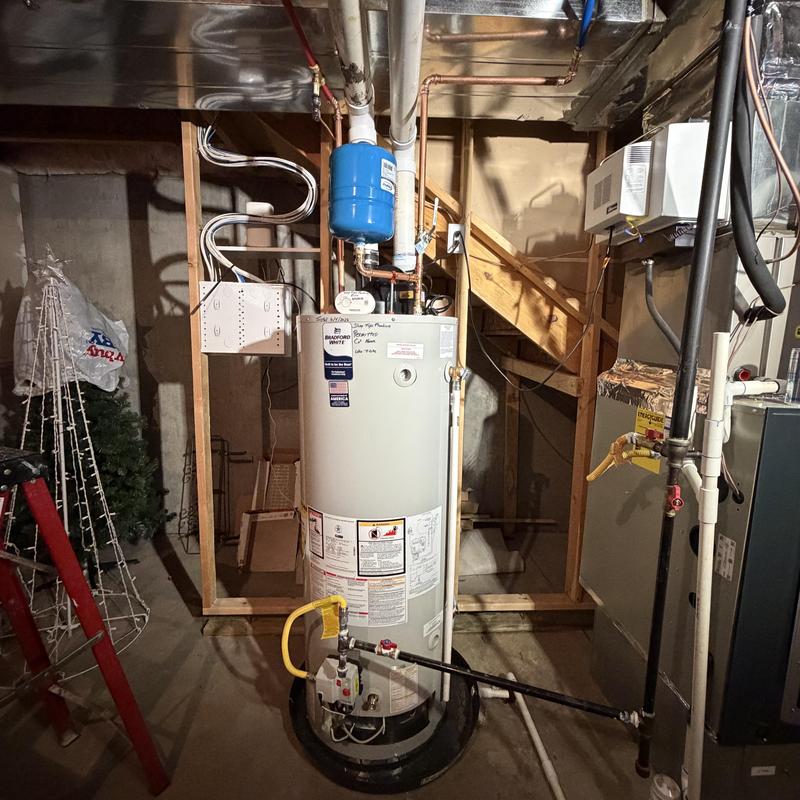 Power vent water heater installed in basement Power vent water heater installed in basement