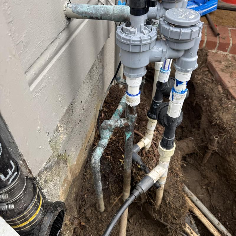 Irrigation valve assembly and water line relocation