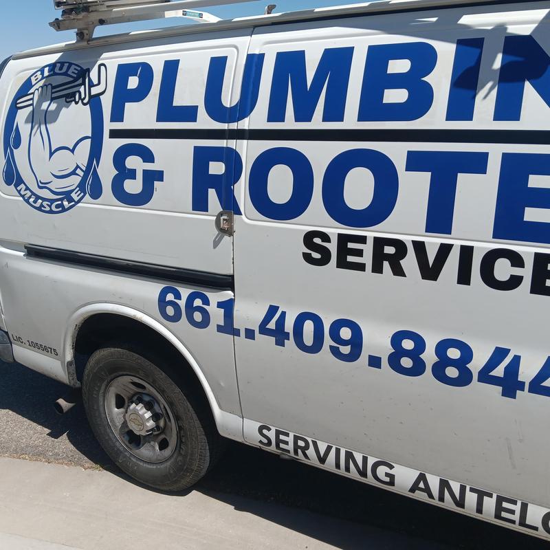 Plumbing and rooter service van exterior signage