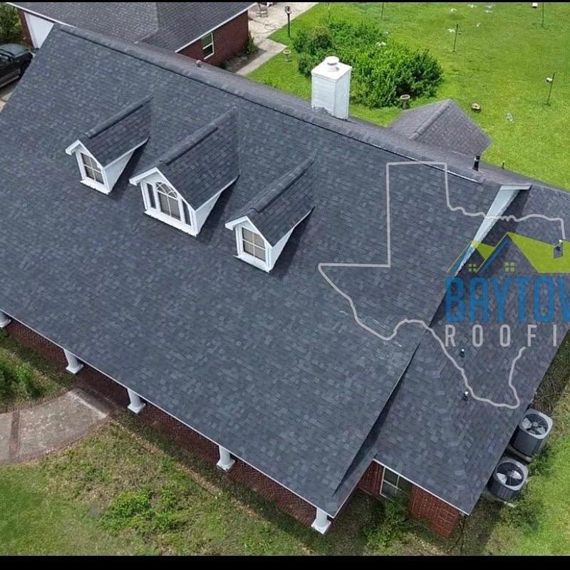 Asphalt shingle roof replacement with dormers in Mont Belvieu