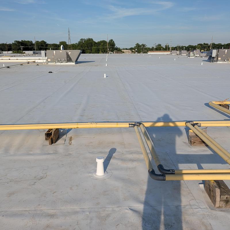 TPO Single Ply Commercial Flat Roof with Pipes TPO Single Ply Commercial Flat Roof with Pipes