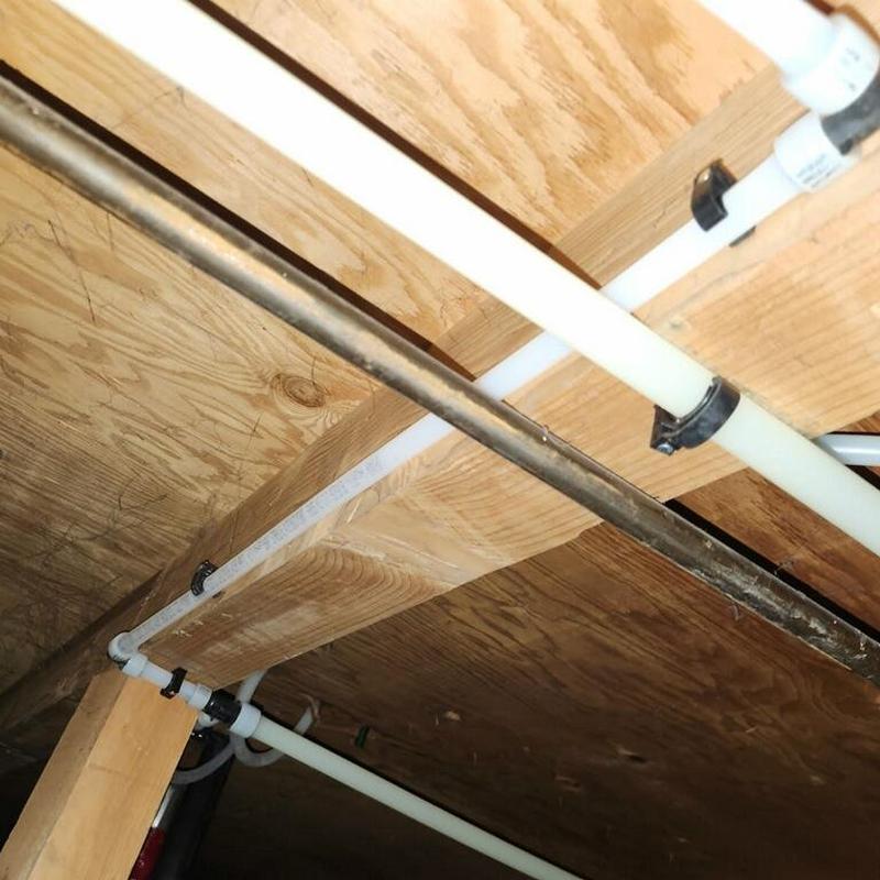 Home water supply lines and pipe rerouting in ceiling crawlspace Home water supply lines and pipe rerouting in ceiling crawlspace