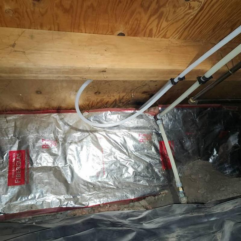 PEX water supply lines rerouted in crawlspace PEX water supply lines rerouted in crawlspace