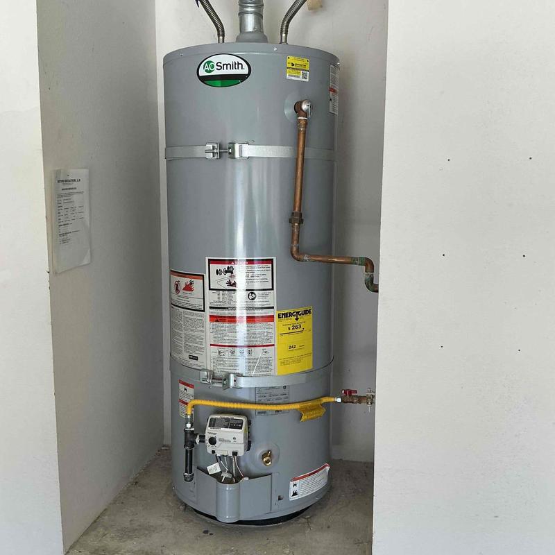 50-gallon water heater with gas supply and expansion tank 50-gallon water heater with gas supply and expansion tank