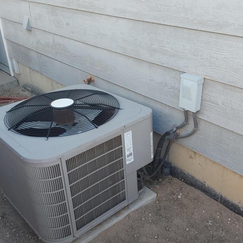 Trane air conditioner unit and electrical hookup outside Trane air conditioner unit and electrical hookup outside