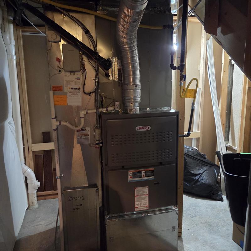 Lennox gas furnace with ductwork in basement Lennox gas furnace with ductwork in basement