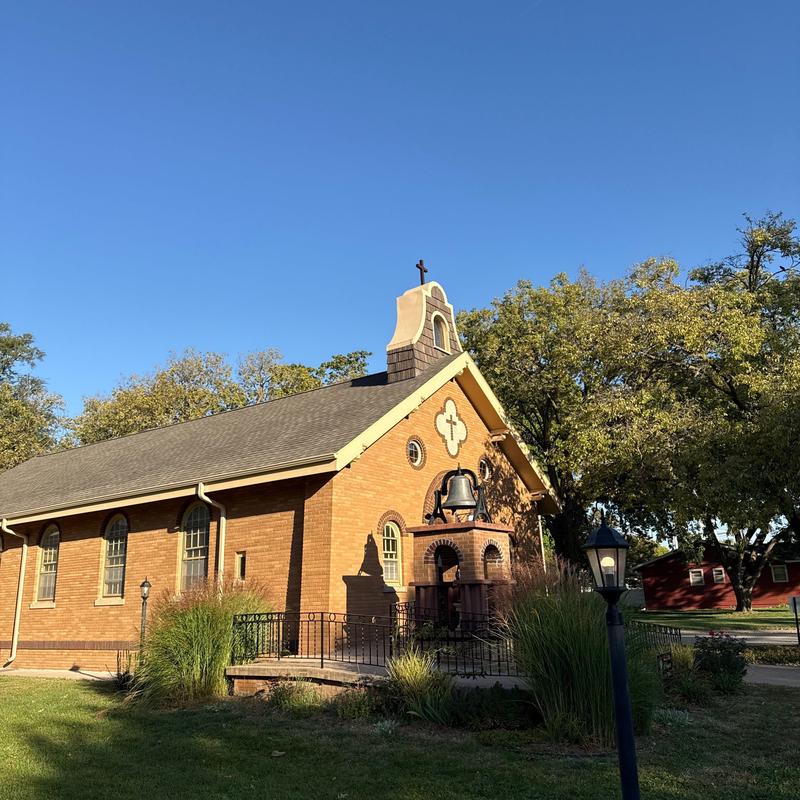 Brava Composite Cedar Shake roof on brick chapel Brava Composite Cedar Shake roof on brick chapel