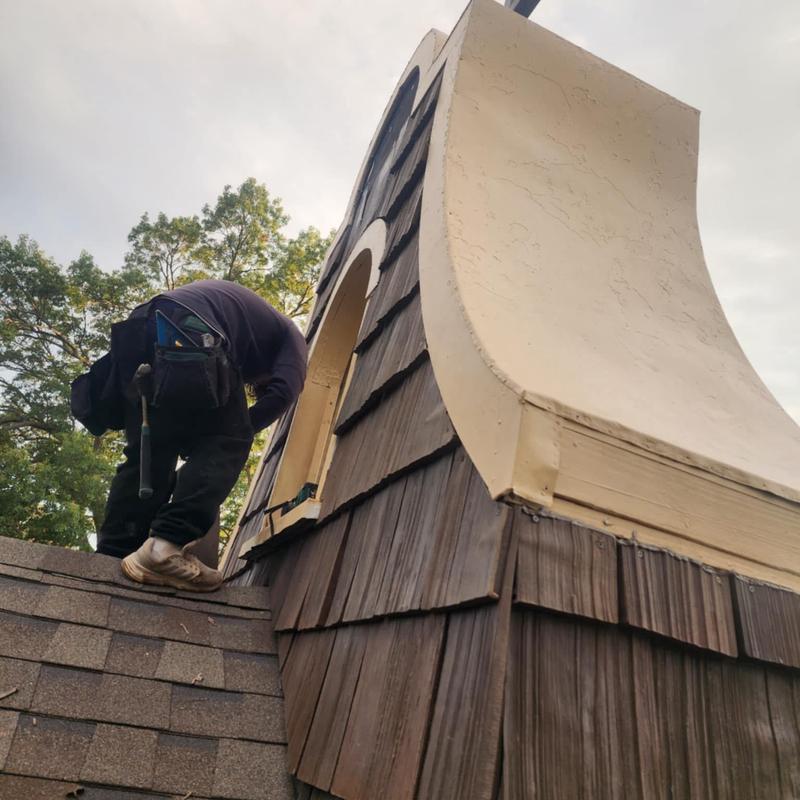 Brava Composite Cedar Shake shingles on dormer installation Brava Composite Cedar Shake shingles on dormer installation