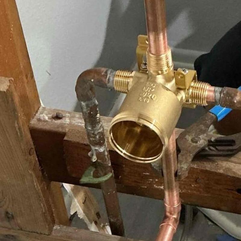 Delta shower valve installation with copper piping