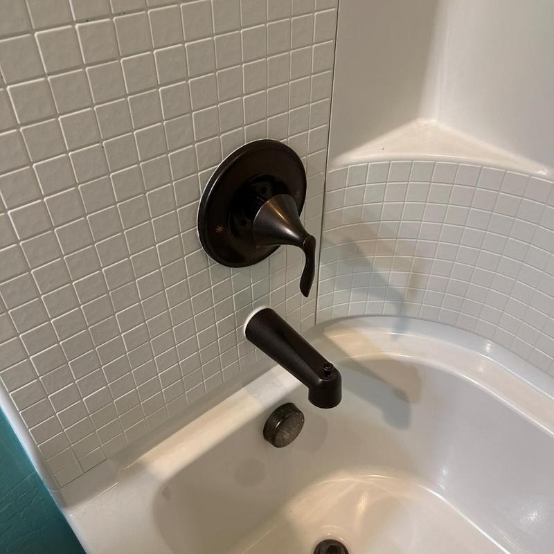 Tubshower cartridge and trim with oil-rubbed bronze finish