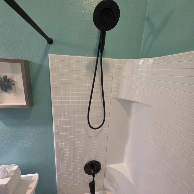 Tub shower cartridge and trim installation in bathroom