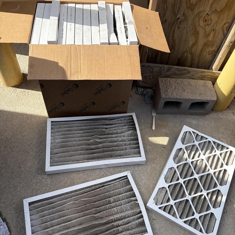 HVAC air filters with replacement filters in box HVAC air filters with replacement filters in box