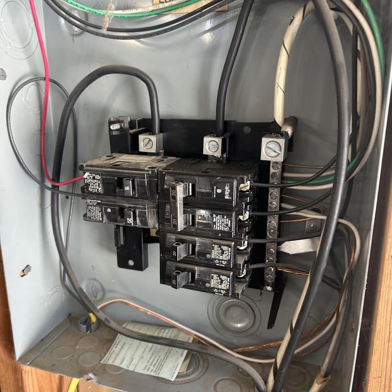 Electrical breaker panel with multiple circuits and wiring Electrical breaker panel with multiple circuits and wiring