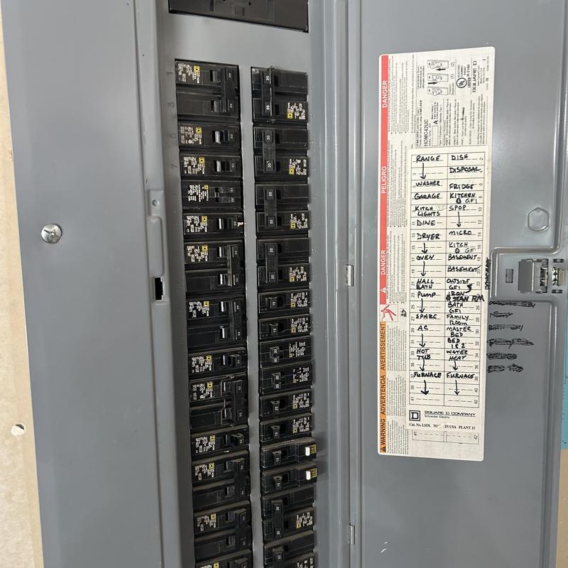 Electrical breaker panel with labeled circuits in Nampa ID Electrical breaker panel with labeled circuits in Nampa ID