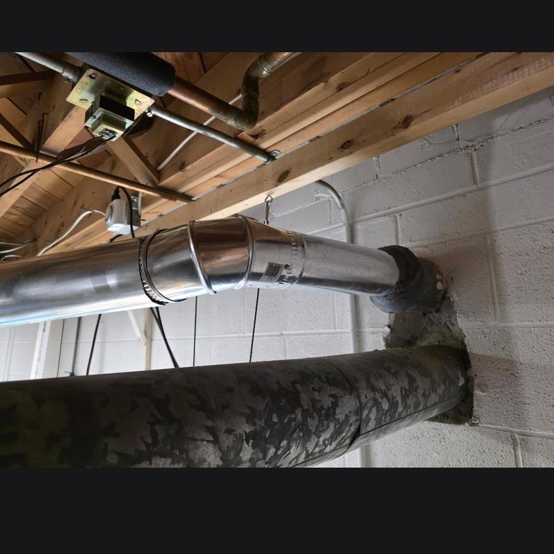 4-inch vent pipe replacement next to old vent pipe