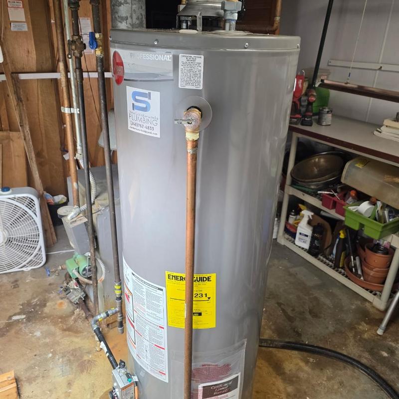 40 gallon Rheem water heater with new venting