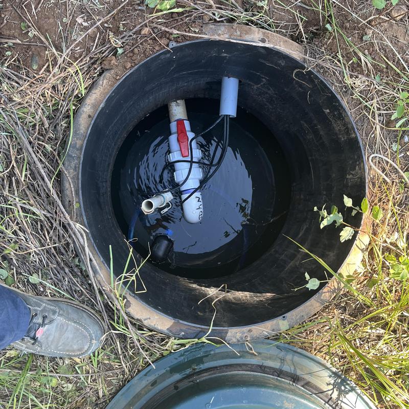 12 HP sump pump with check valve in ejector pit 12 HP sump pump with check valve in ejector pit