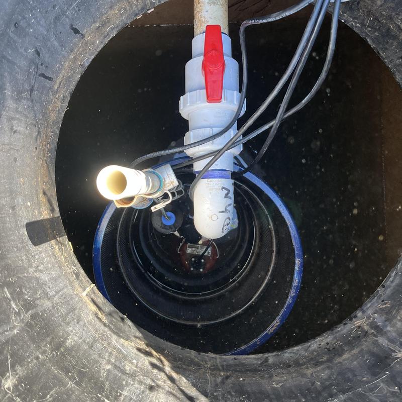 12 HP sump pump with check valve in pit 12 HP sump pump with check valve in pit