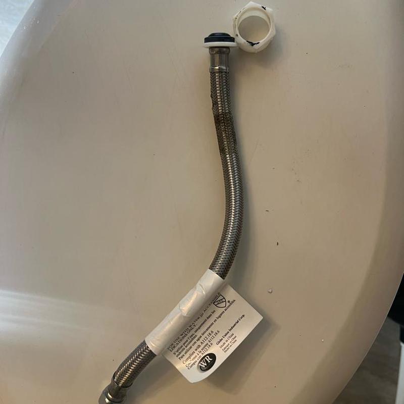 Toilet supply line with broken connector replacement part Toilet supply line with broken connector replacement part