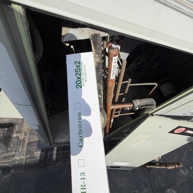Air handler filter replacement during HVAC maintenance Air handler filter replacement during HVAC maintenance