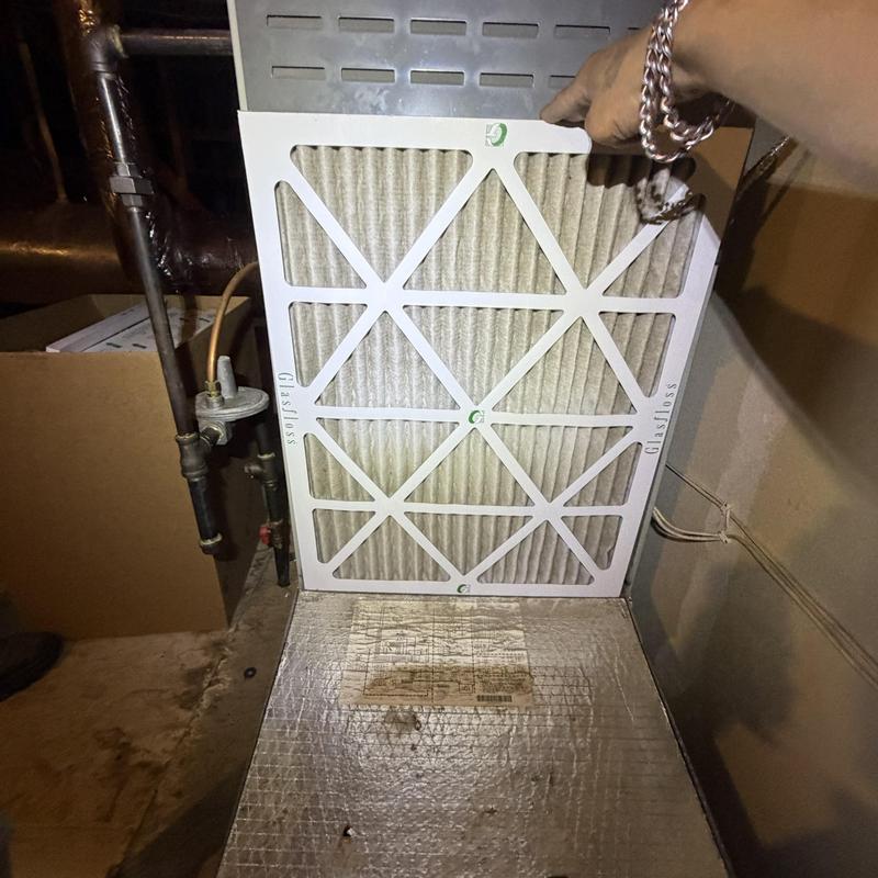 Furnace air filter replacement during maintenance Furnace air filter replacement during maintenance