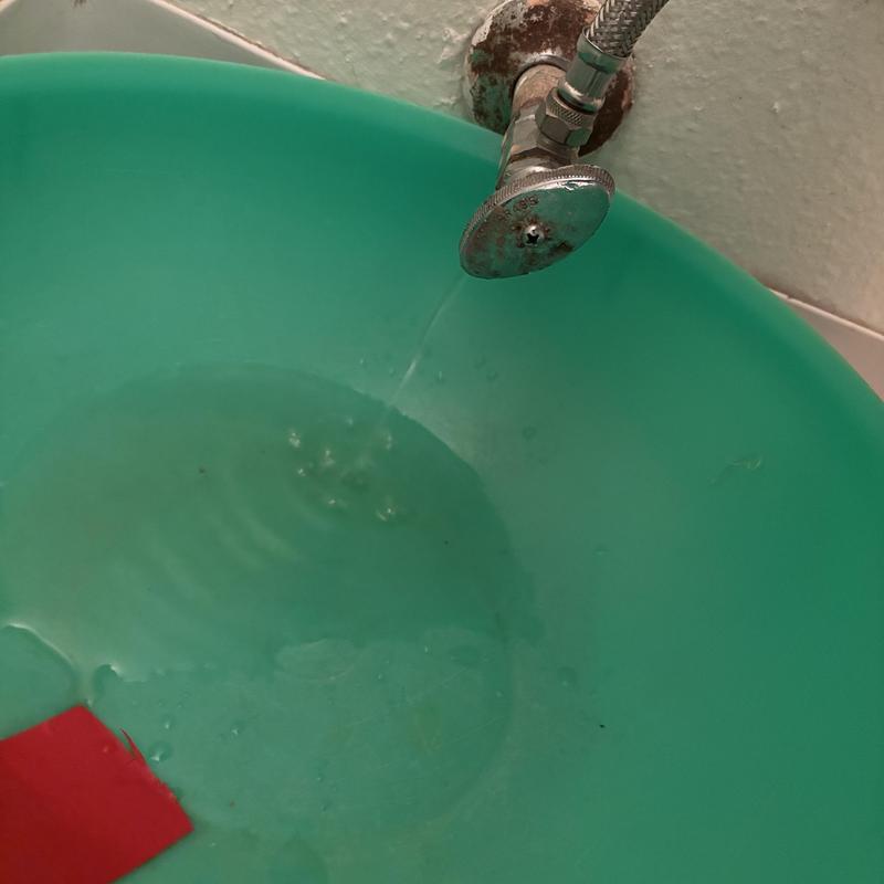 Toilet angle stop valve leaking into basin Toilet angle stop valve leaking into basin