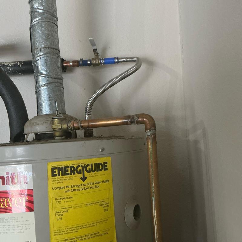 Emergency shut off valve on water heater piping