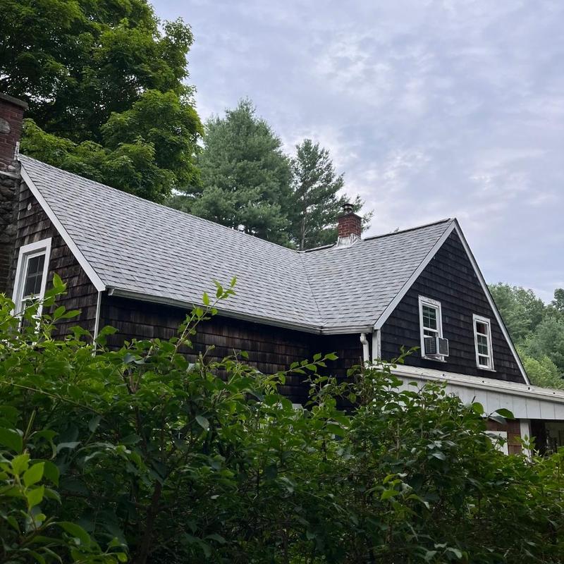 Asphalt shingle roof installation on Stonington home Asphalt shingle roof installation on Stonington home