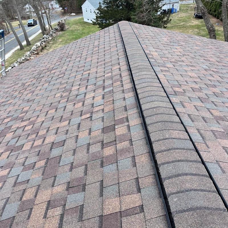 Asphalt shingle roof with ridge vent in Clinton CT Asphalt shingle roof with ridge vent in Clinton CT