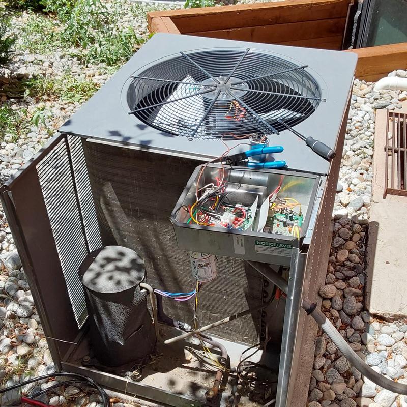 Rheem AC condenser fan motor and capacitor replacement