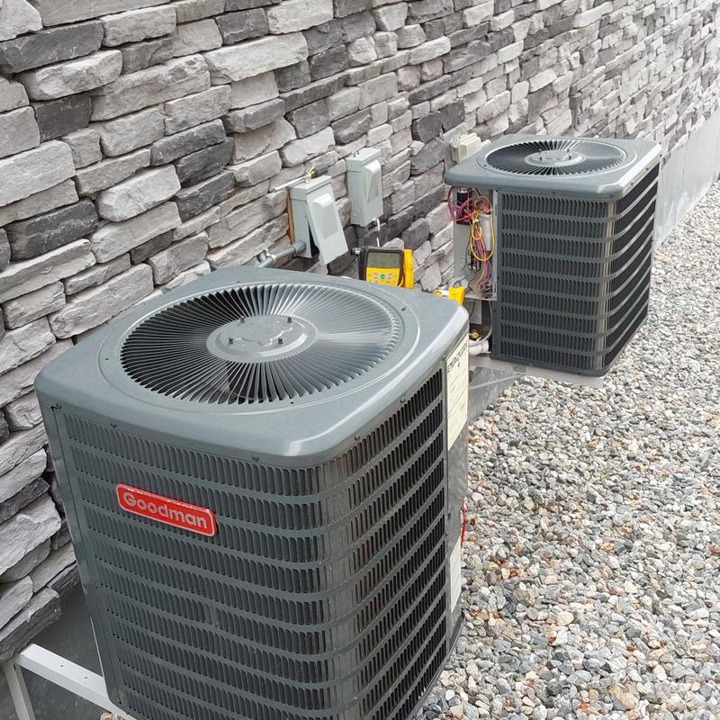 Goodman GSX13 air conditioner units with diagnostic tool