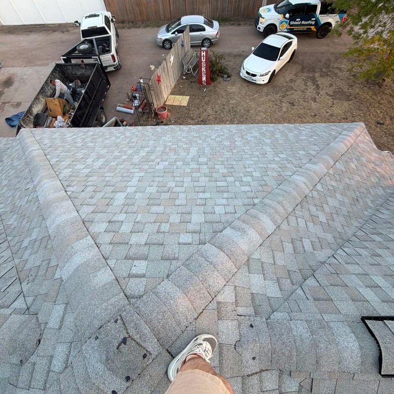 Tamko Titan XT shingles on residential roof ridge