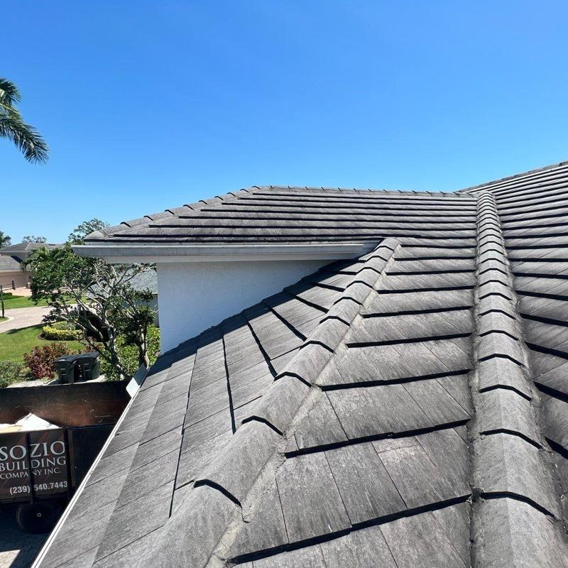 Concrete tile roof with underlayment damage and flat roof Concrete tile roof with underlayment damage and flat roof