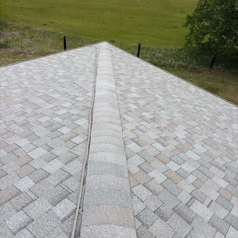 Tamko Titan XT shingles on residential roof ridge