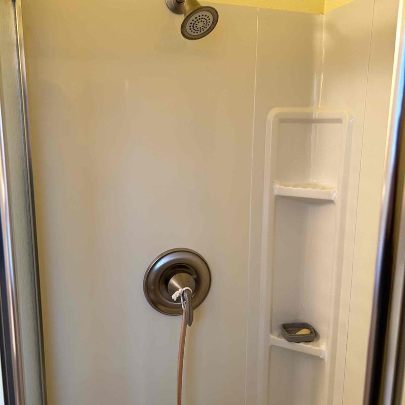Corner shower grab bars and slide bar installation