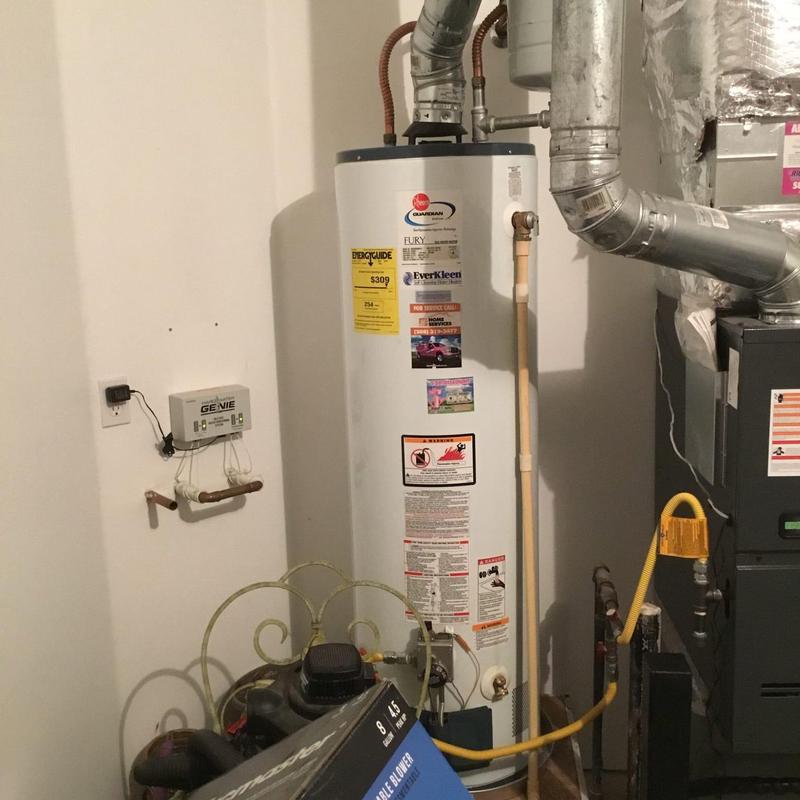 Natural gas water heater replacement in garage Natural gas water heater replacement in garage
