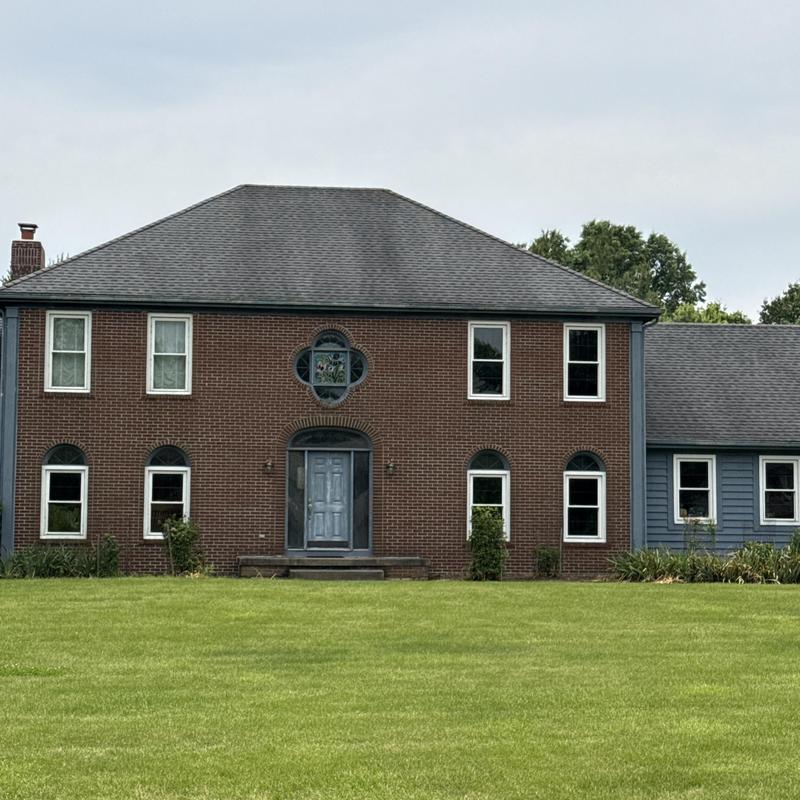 Asphalt shingle roof inspection on brick house Asphalt shingle roof inspection on brick house