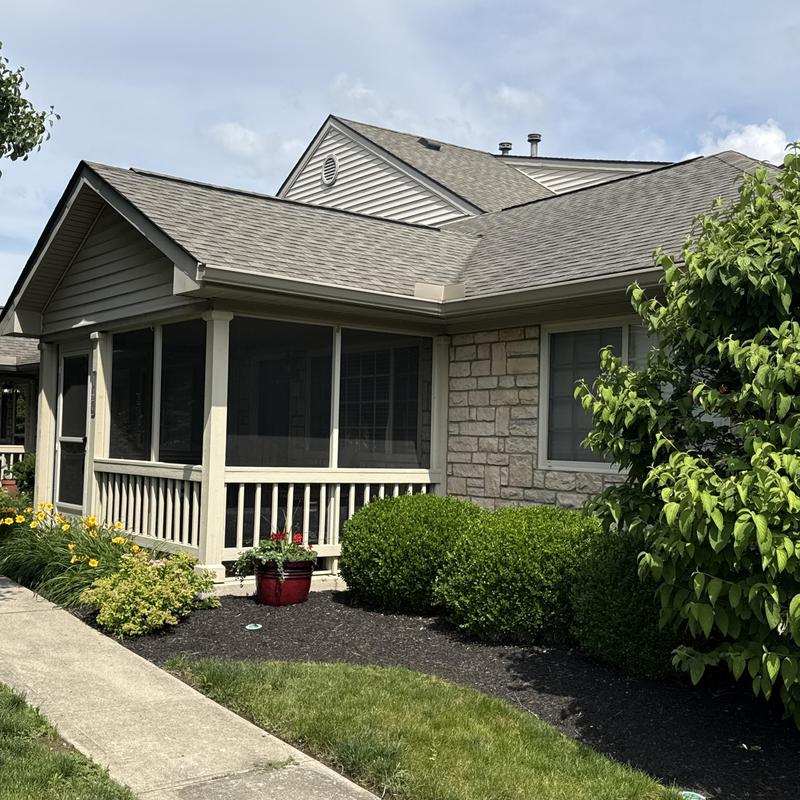 Roof shingles and screened porch exterior inspection