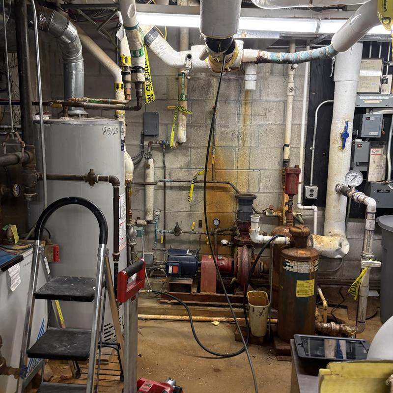 Boiler and pump system with inspection camera setup Boiler and pump system with inspection camera setup