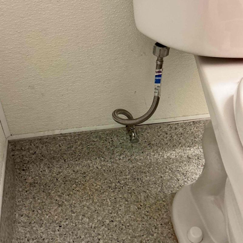 Toilet water supply line with shut-off valve installation